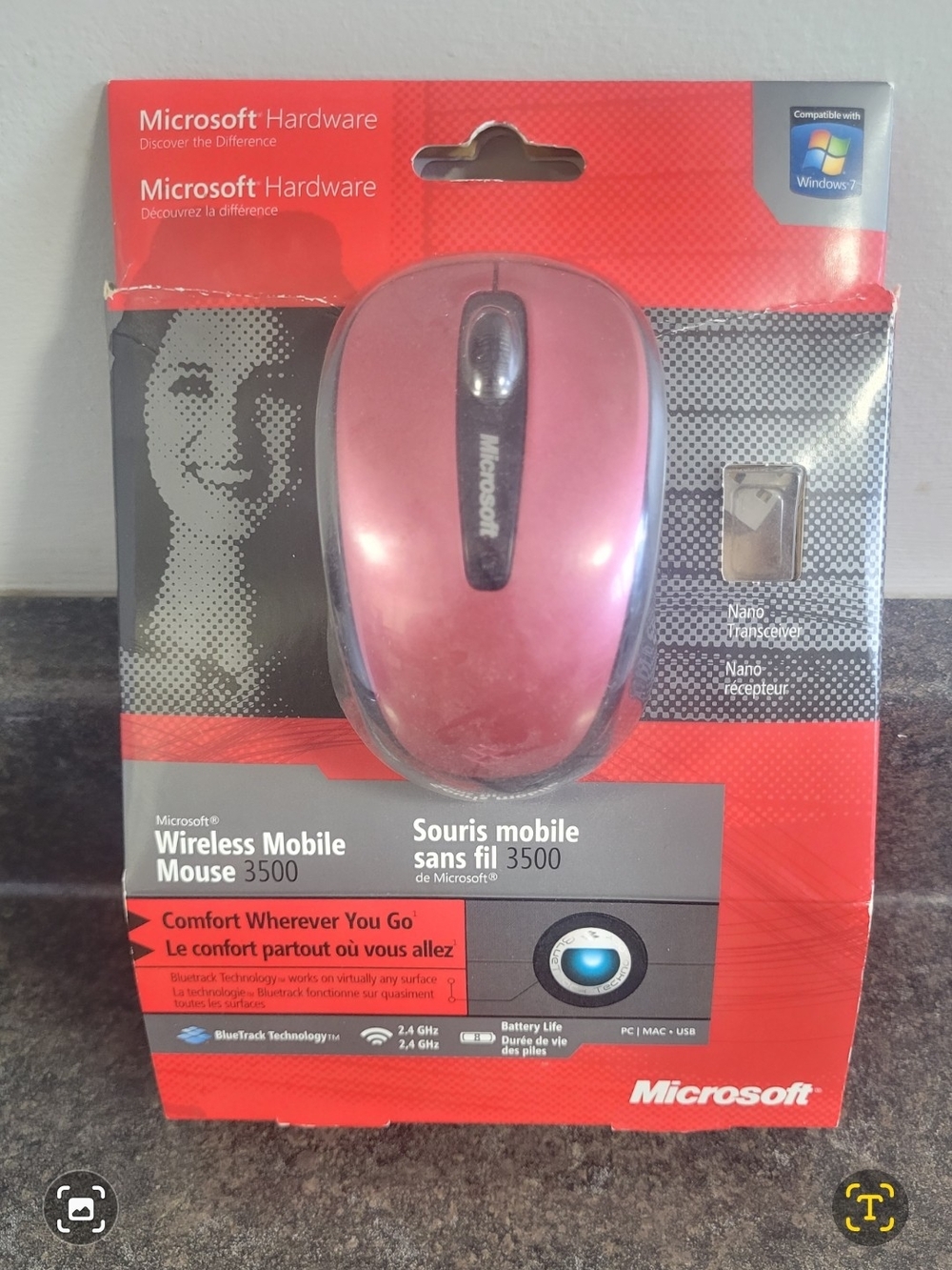 Microsoft Wireless Mobile Mouse 3500 - Pink 2.4 Ghz